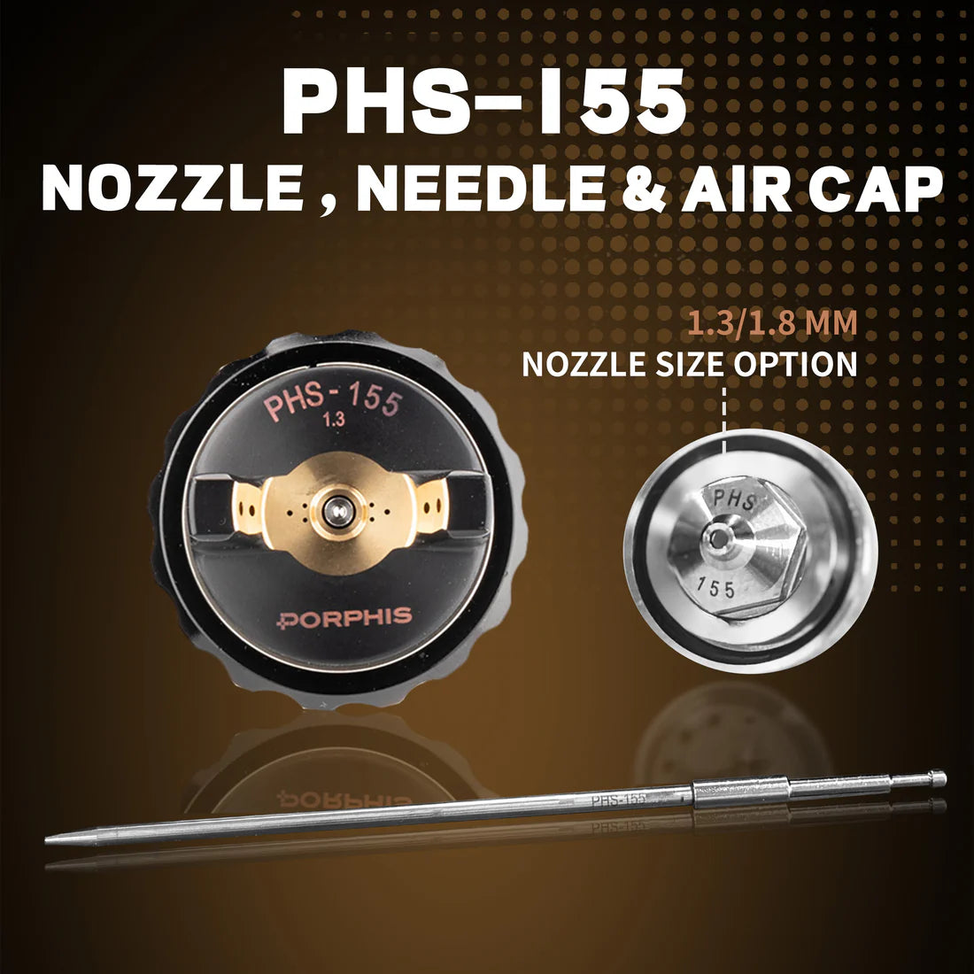 Porphis Professional Full System Spray Gun Bundle - PHS-155, PRD815, PRD-817