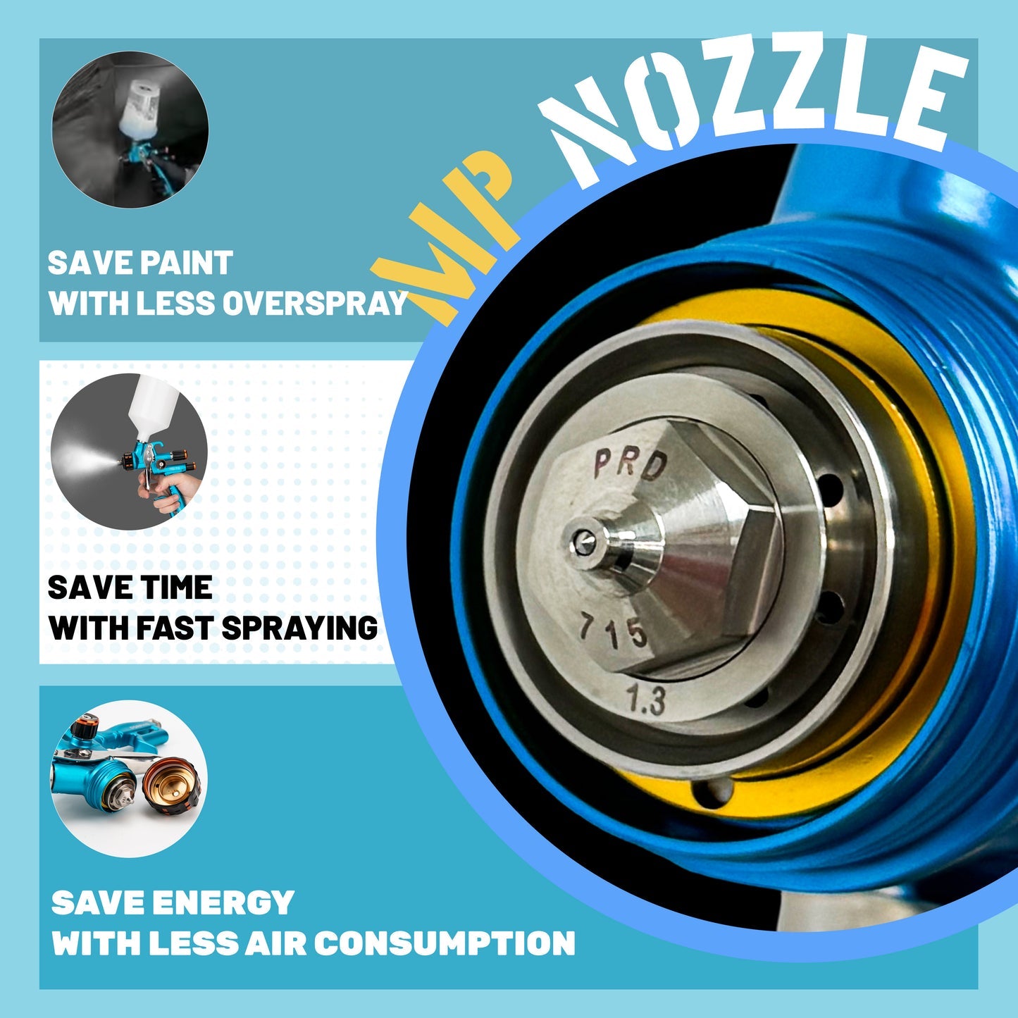 Porphis PRD-715 MP Nozzle 1.2mm Professional Spray Gun