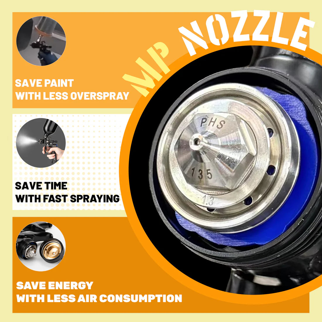 Porphis PHS-135 MP Nozzle 1.3 + 1.8mm Base / Primer Bundle