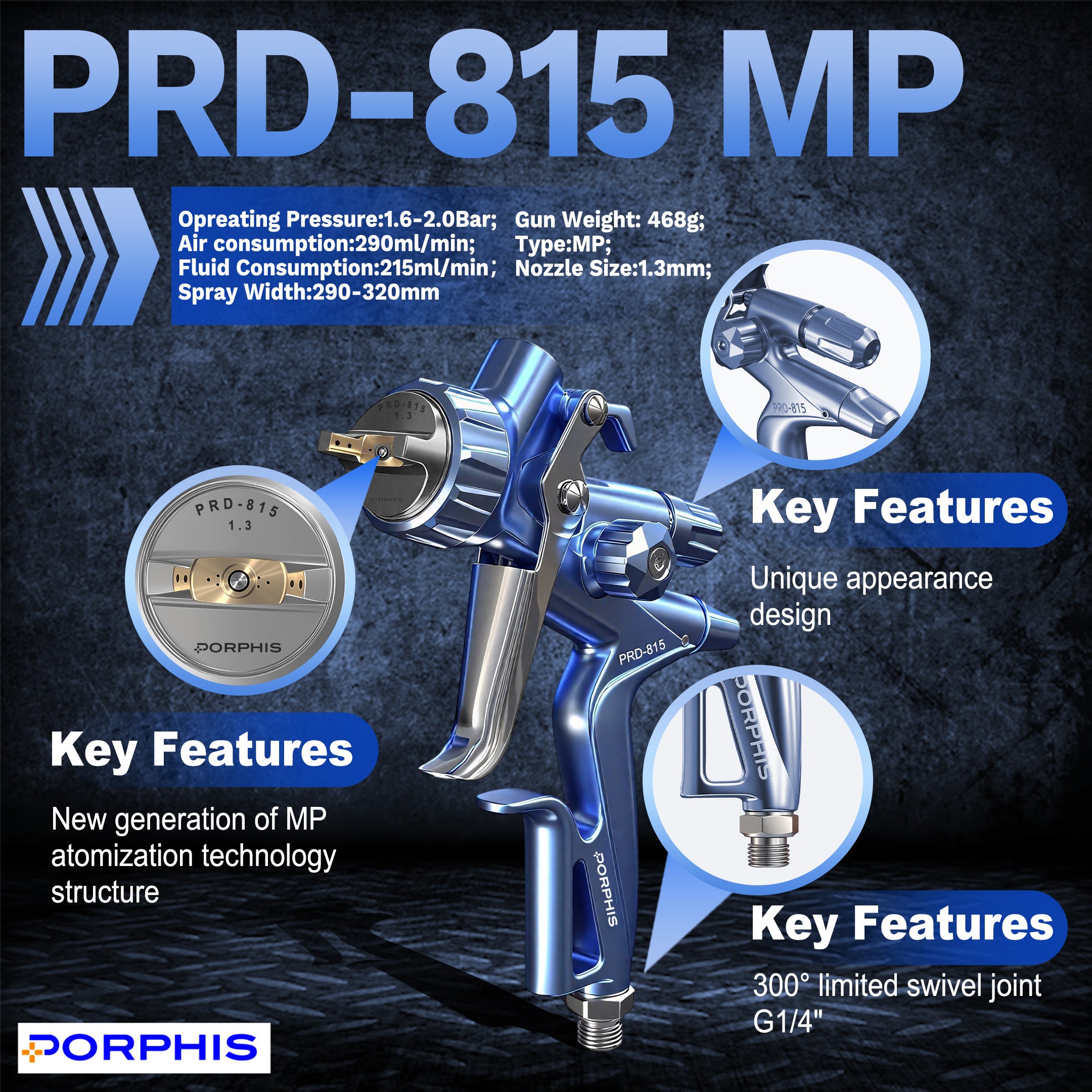 PRD-815 MP Professional Spray Gun