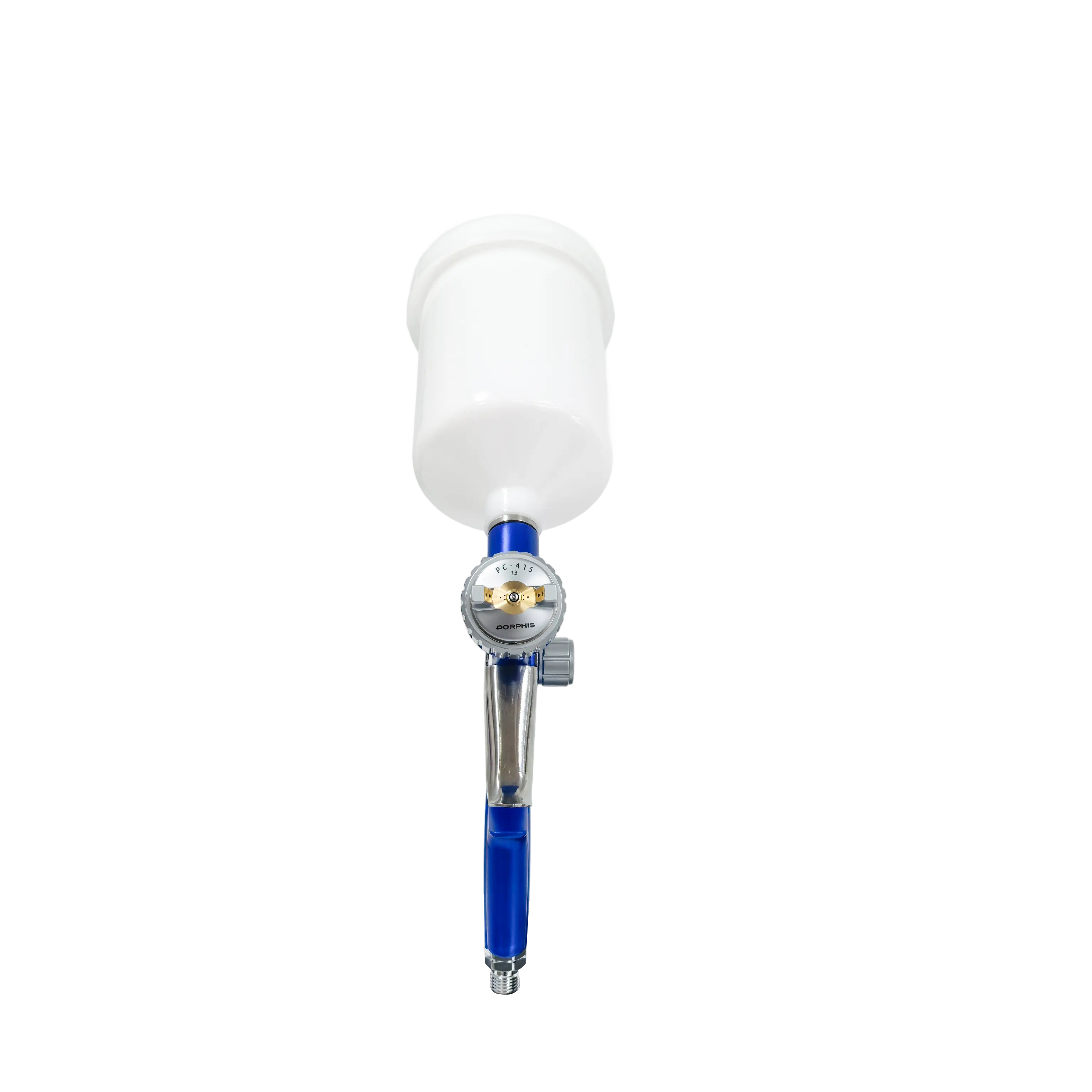 Porphis PC-415 blue spray gun with 1.3mm nozzle front view