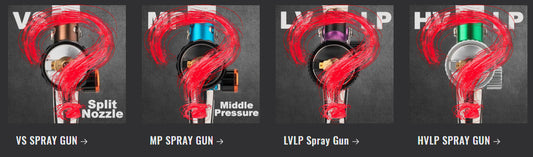 What is the difference between MP, VS, HVLP and LVLP?