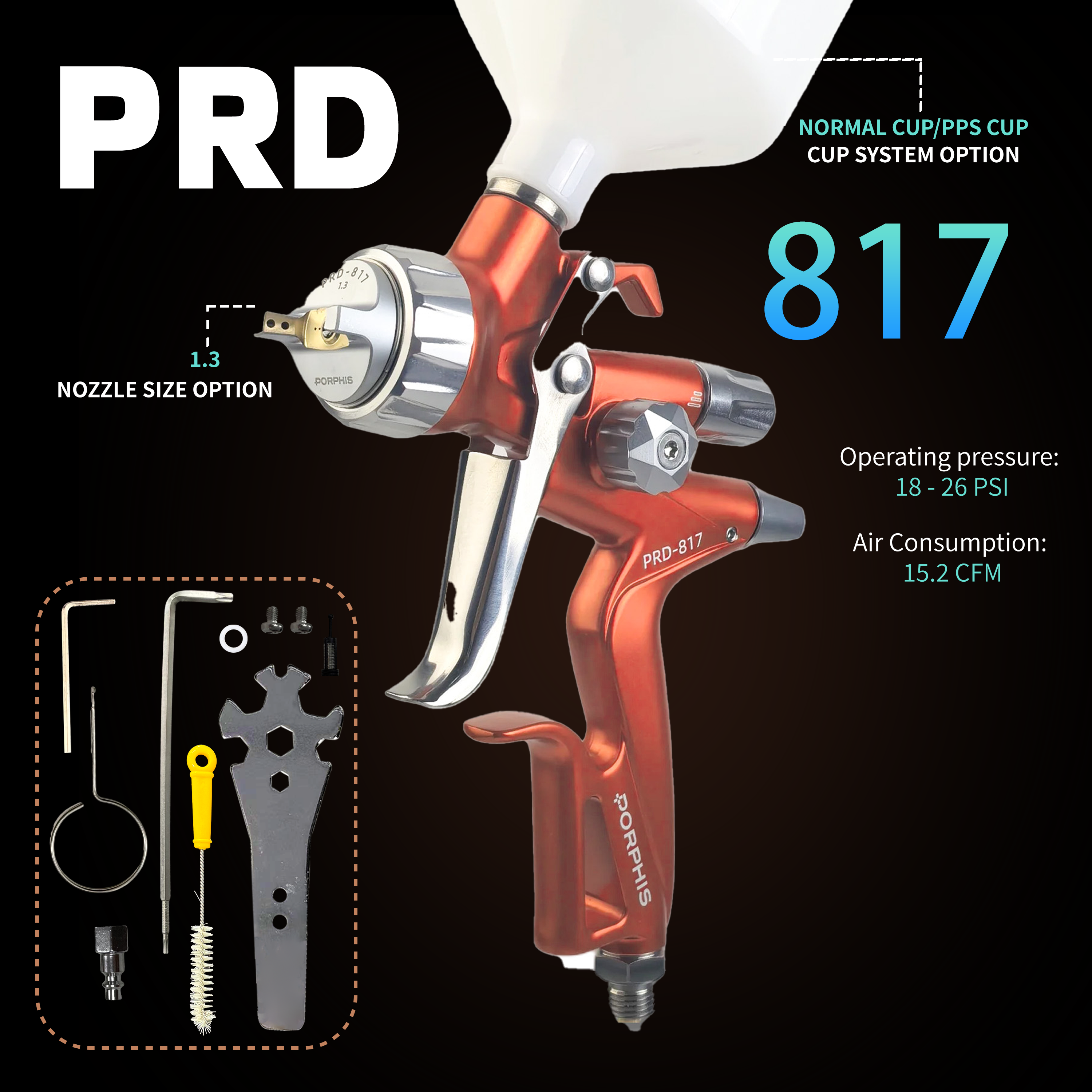 PRD-817 VS 'Split Tip' Professional Spray Gun