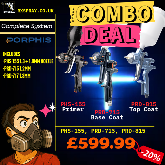 Porphis Professional Full System Spray Gun Bundle - PHS-155, PRD-715, PRD-815