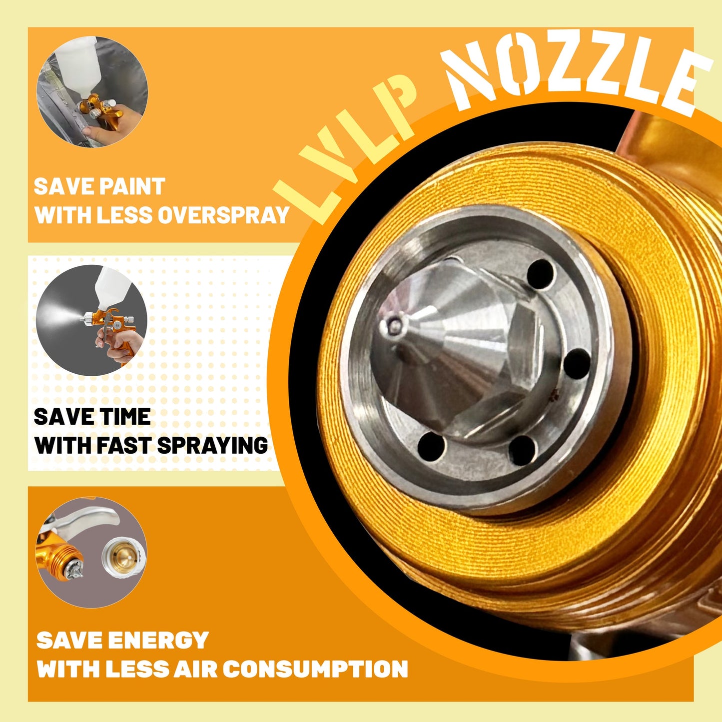 Porphis MPH-338 LVLP Nozzle 1.0 mm MINI Spray Gun
