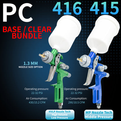 Porphis PC-415 MP / PC-416 HVLP Spray Gun Bundle