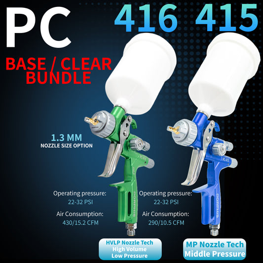 Porphis PC-415 MP / PC-416 HVLP Spray Gun Bundle
