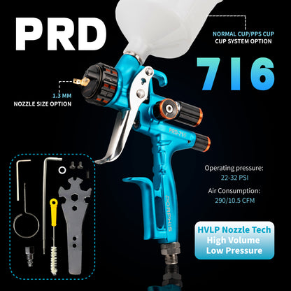 Porphis PRD-716 HVLP Nozzle 1.3mm Professional Spray Gun
