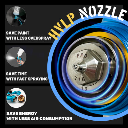 Porphis PRD-716 HVLP Nozzle 1.3mm Professional Spray Gun