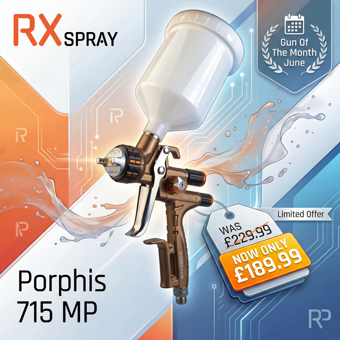 Porphis PRD-715 MP Nozzle 1.3mm Professional Spray Gun - Gun Of The Month June