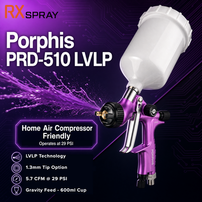 Porphis PRD-510 LVLP Spray Gun - Small Compressor Friendly